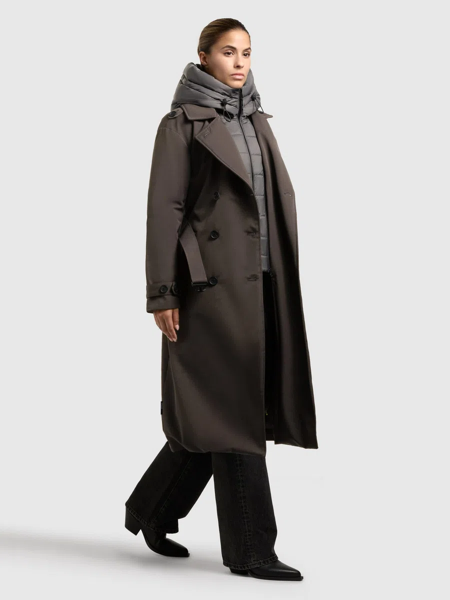 khujo Elena Frauen Wintermantel schwarz Streetwear