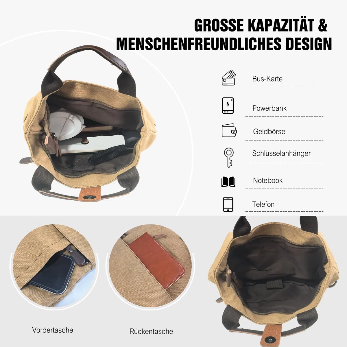 FANDARE Retro Umhängetasche Handtasche Schultertasche Herrentasche Segeltuch Kuriertasche Messenger-Bags Aktentasche für Herren Damen Arbeit Reise Schule Hochschule Arbeit Outdoor Schulranzen