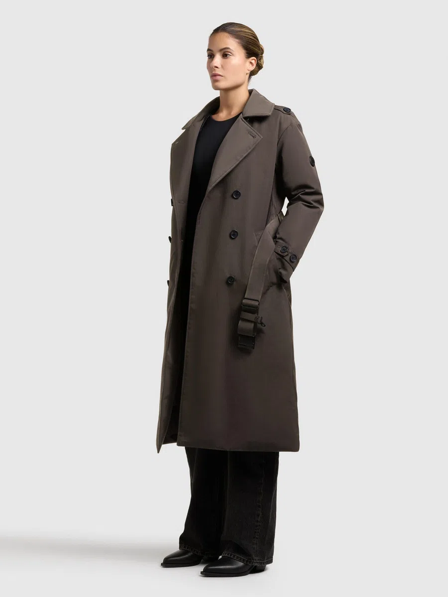khujo Elena Frauen Wintermantel schwarz Streetwear