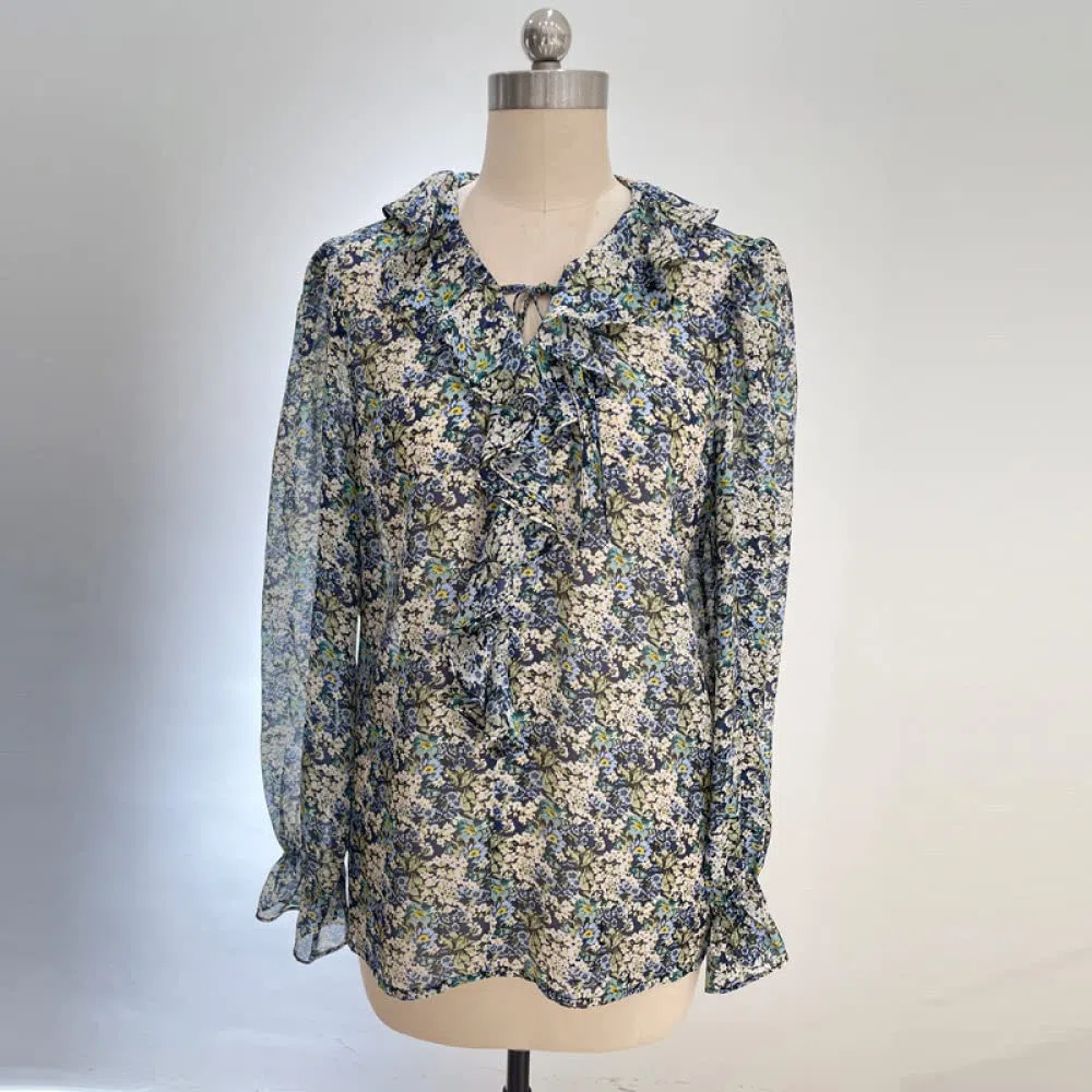 Damen-Hemd Mit Knopfleiste,Damen-Boho-Blumendruck, Leicht, Rüschen, Fliege, Elegant, Satin, Bluse, Hemd, Fledermaus, Lange Ärmel, Tunika, Hemd, Oberteile, Lässig, Büro, Business, Bluse Für Mädchen,