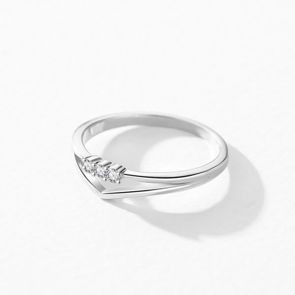 Verlobungsring Damen Set, Verlobungsring Vintage mit Diamant Silber 18K Weißgold Größe 50 (15.9)