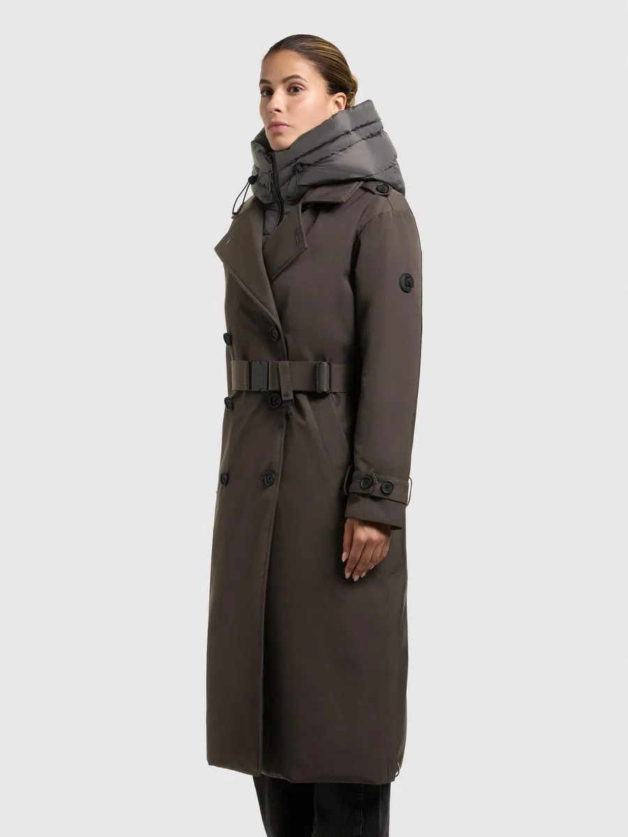 khujo Elena Frauen Wintermantel schwarz Streetwear