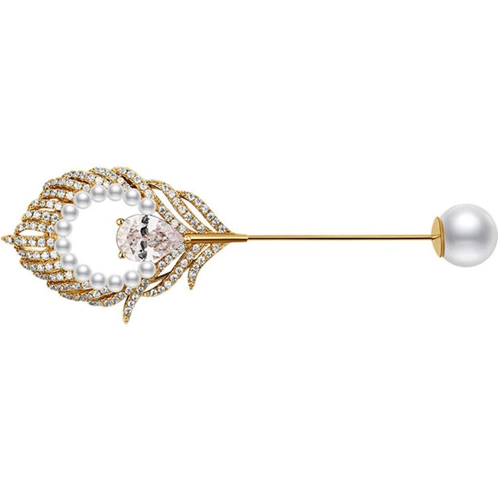 RWRAPS Frauen Brosche Pin Feder Pin Brosche Weibliche Pin-up Strickjacke Anzug Jacke Atmosphärische Einfache Wild High-end Dekorative Accessoires Exquisite Broches